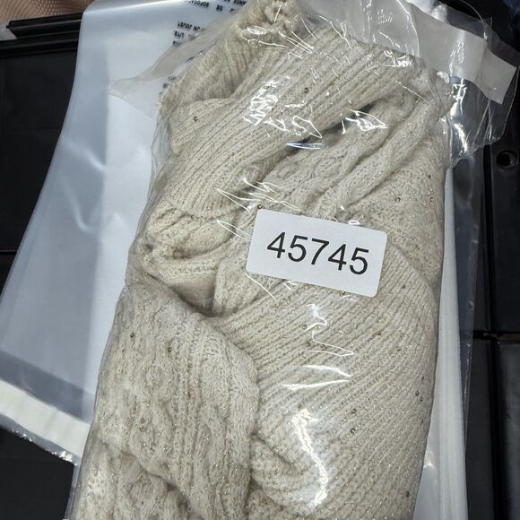 Sofia Sweater Pullover Women XL Gray Knit Sequin Turtleneck Long Sleeve Casual - Picture 7 of 7